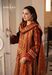 ASIM JOFA-UNSTITCHED 3PC DHANAK SEQUIN EMBROIDERED SUIT-PK-4330