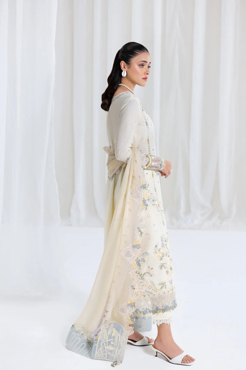 QALAMQAR - UNSTITCHED 3PC LAWN EMBROIDERED SUIT-PK-5819