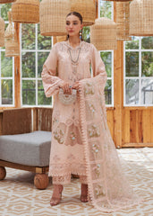CRIMSON-UNSTITCHED 3PC LAWN LASERWORK EMBROIDERED SUIT-PK-4648