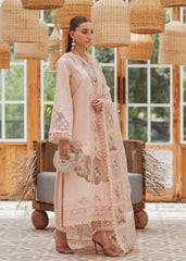 CRIMSON-UNSTITCHED 3PC LAWN LASERWORK EMBROIDERED SUIT-PK-4648