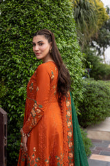 ANEELAS-UNSTITCHED  3PIECE 3PC LAWN EMBROIDERED FROCK  -PK-4858