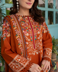 SAPPHIRE-UNSTITCHED 3PC DHANAK EMBROIDERED SUIT-PK-5236