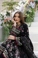 MEHMAL-MUSK BLACK-LAWN EMBROIDERED-MBN-10