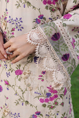 ANEELAS-UNSTITCHED 3PC LAWN PRINTED CHIKAN EMB SUIT-PK-031