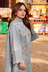 ANEELAS-UNSTITCHED 3PC LAWN EMBROIDERED SUIT-PK-4790