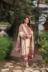 ASIM JOFA-UNSTITCHED 3PC DHANAK HEAVY EMBROIDERED SUIT-PK-5809
