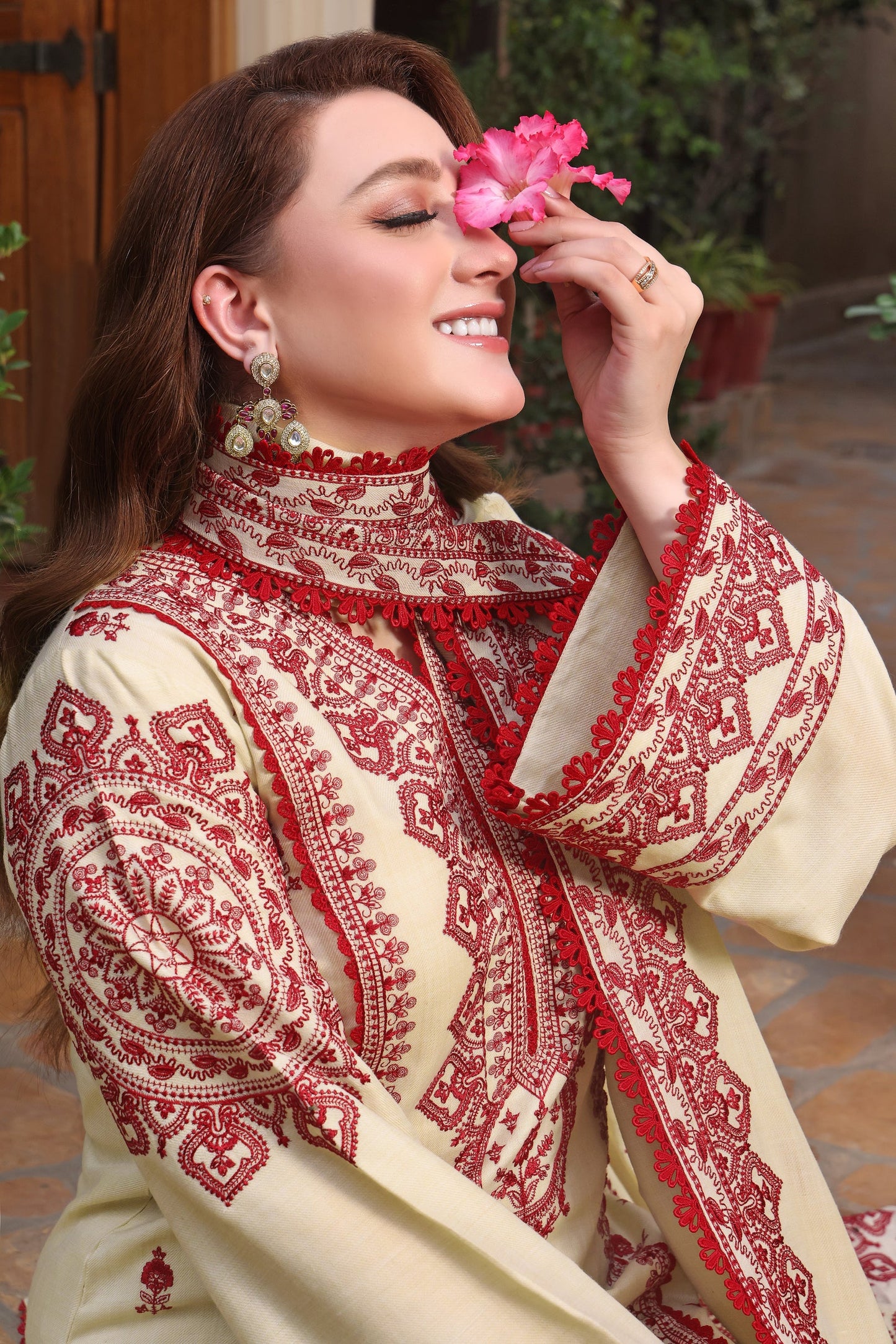 ASIM JOFA-UNSTITCHED 3PC DHANAK HEAVY EMBROIDERED SUIT-PK-5809