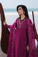 QALAMQAR-UNSTITCHED 3PC LAWN HEAVY EMBROIDERED SUIT-PK-4835