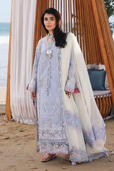 QALAMQAR-UNSTITCHED 3PC LAWN CHIKANKAARI EMBROIDERED SUIT-PK-4791