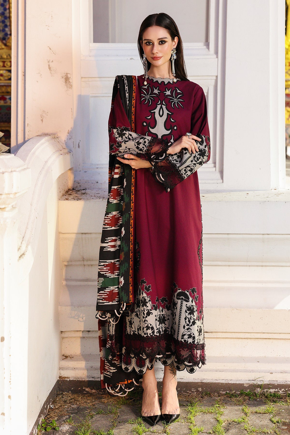CHARIZMA-UNSTITCHED 3PC KHADDAR PRINTED SUIT-BIC-2651