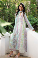 QALAMQAR-UNSTITCHED 3PC LAWN PRINTED EMB SUIT-PK-042