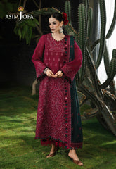 ASIM JOFA-UNSTITCHED 3PC KARANDI EMBROIDERED SUIT-PK-5235