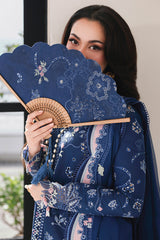 QALAMQAR-UNSTITCHED 3PC LAWN CHIKAN HEAVY EMBROIDERED SUIT-PK-4759