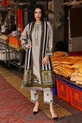 CHARIZMA-UNSTITCHED 3PC KHADDAR DIGITAL PRINTED EMB SUIT-PK-2664