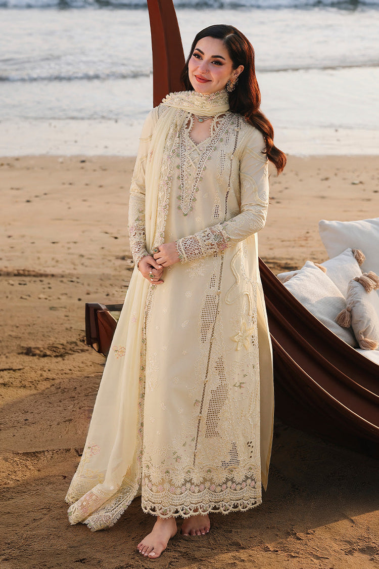 QALAMQAR-UNSTITCHED 3PC LAWN CHIKANKAARI EMBROIDERED SUIT-PK-3810