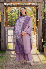 GARNET- UNSTITCHED 3PIECE LAWN EMBROIDERED SUIT-PK-4856
