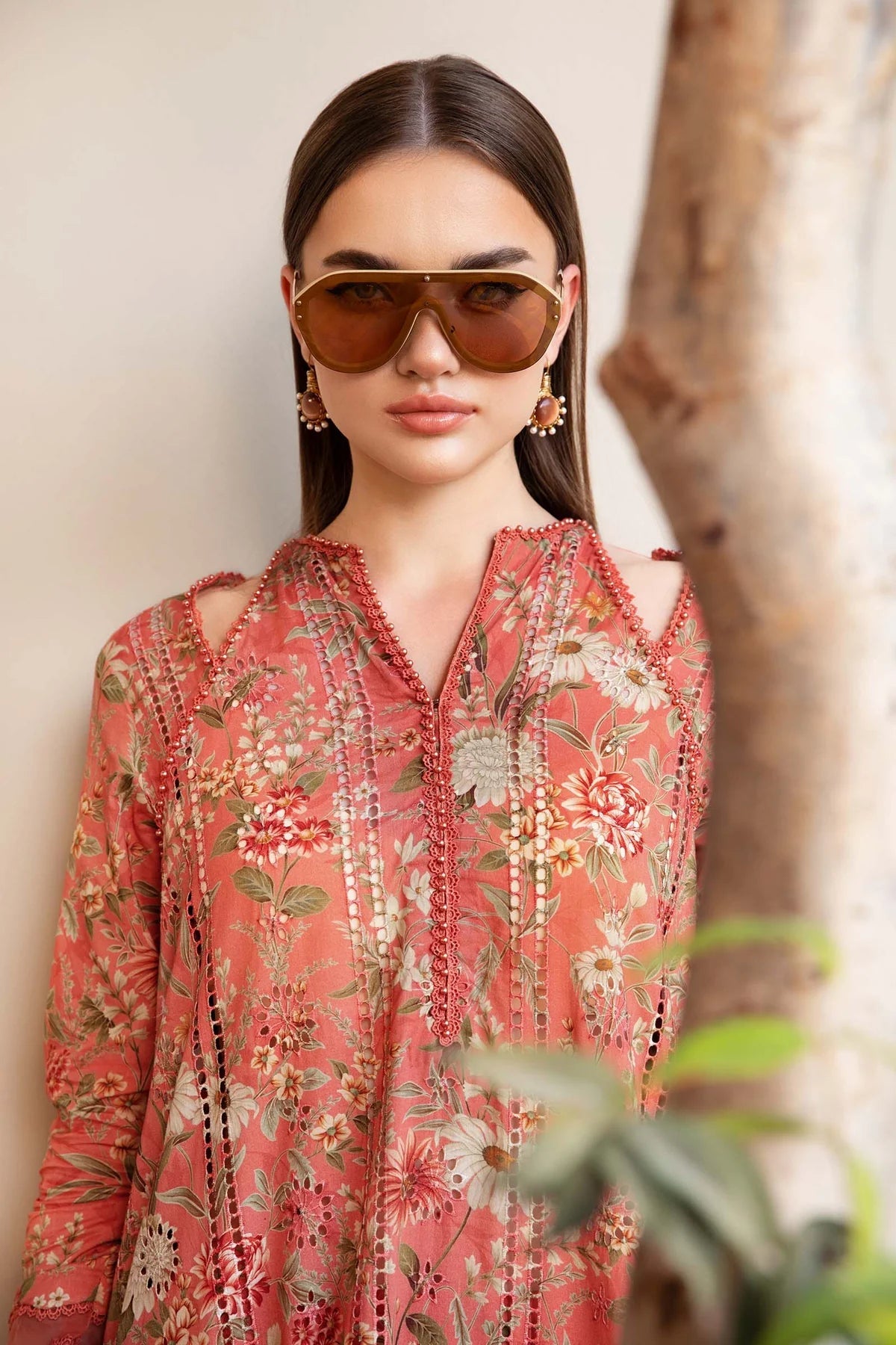 MARIA.B-3PC LAWN PRINT EMBROIDERED SHIRT WITH CHIFFON PRINT DUPATTA & PRINT TROUSER-PK-5617