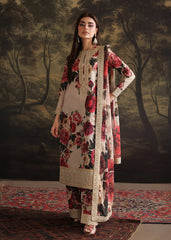 ZAINAB CHOTANI- UNSTITCHED 3PC SHAMOZ SILK PRINT EMBROIDERED SUIT-1706