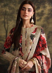 ZAINAB CHOTANI- UNSTITCHED 3PC SHAMOZ SILK PRINT EMBROIDERED SUIT-1706