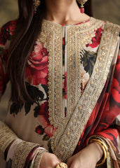 ZAINAB CHOTANI- UNSTITCHED 3PC SHAMOZ SILK PRINT EMBROIDERED SUIT-1706