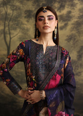 ZAINAB CHOTANI-UNSTITCHED 3PC SHAMOZE SILK PRINTED EMBROIDERED SUIT-PK-1728