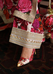 ZAINAB CHOTANI-UNSTITCHED 3PC SHAMOZE SILK PRINTED EMBROIDERED SUIT-PK-1722