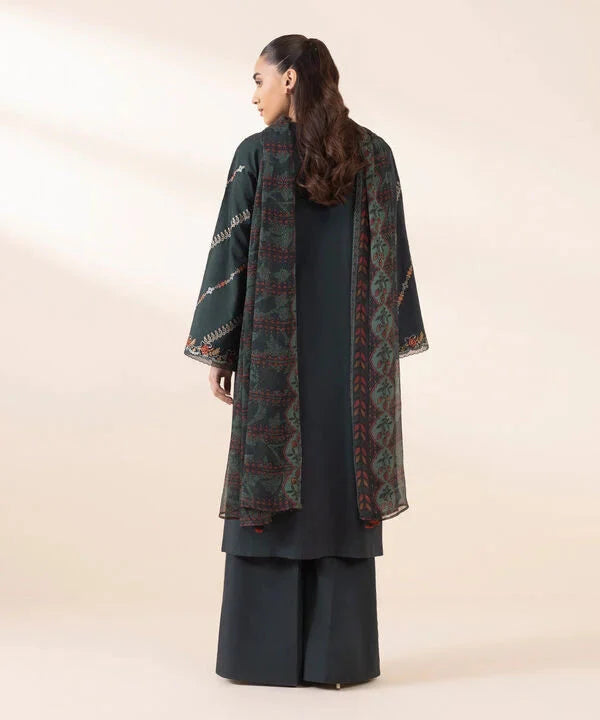 SAPPHIRE-3PC LAWN EMBROIDERED SHIRT WITH MONARK PRINT DUAPATTA AND TROUSER-PK-5643