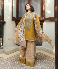 SAPPHIRE-UNSTITCHED 3PC KHADDAR PRINTED EMB SUIT-BIC-2668