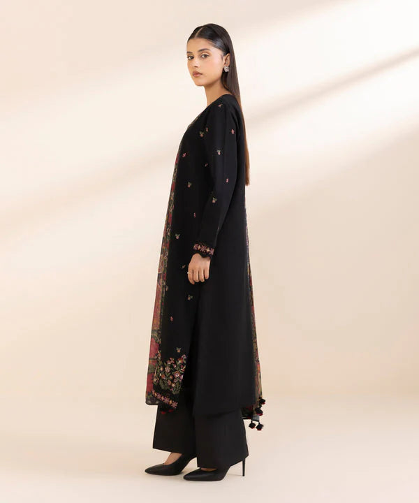 SAPPHIRE-UNSTITCHED 3PC DHANAK EMBROIDERED SUIT-PK-5801