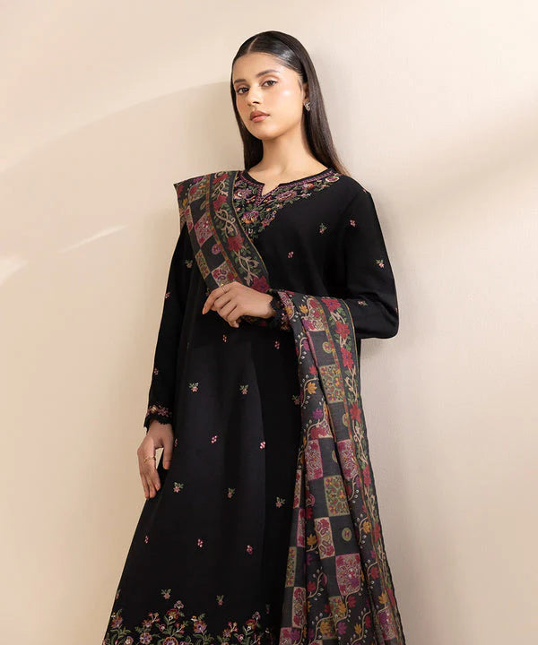 SAPPHIRE-UNSTITCHED 3PC DHANAK EMBROIDERED SUIT-PK-5801