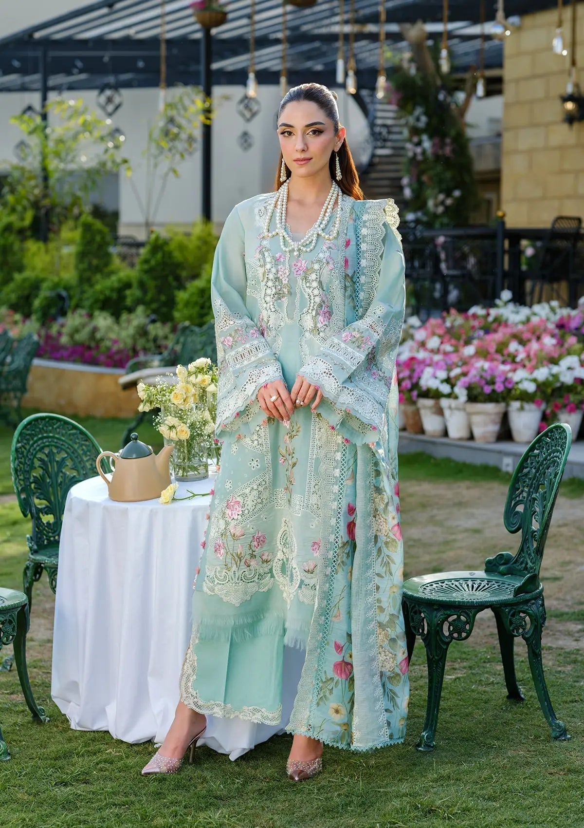 ELAF-UNSTITCHED 3PC LAWN CHIKANKAARI EMBROIDERED SUIT-PK-4757