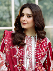 BIN ILYAS-UNSTITCHED 3PC LAWN HEAVY EMBROIDERED SUIT-PK-4724