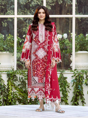 BIN ILYAS-UNSTITCHED 3PC LAWN HEAVY EMBROIDERED SUIT-PK-4724