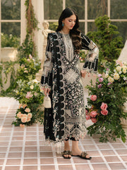 BIN ILYAS-UNSTITCHED 3PC LAWN HEAVY EMBROIDERED SUIT-PK-4725
