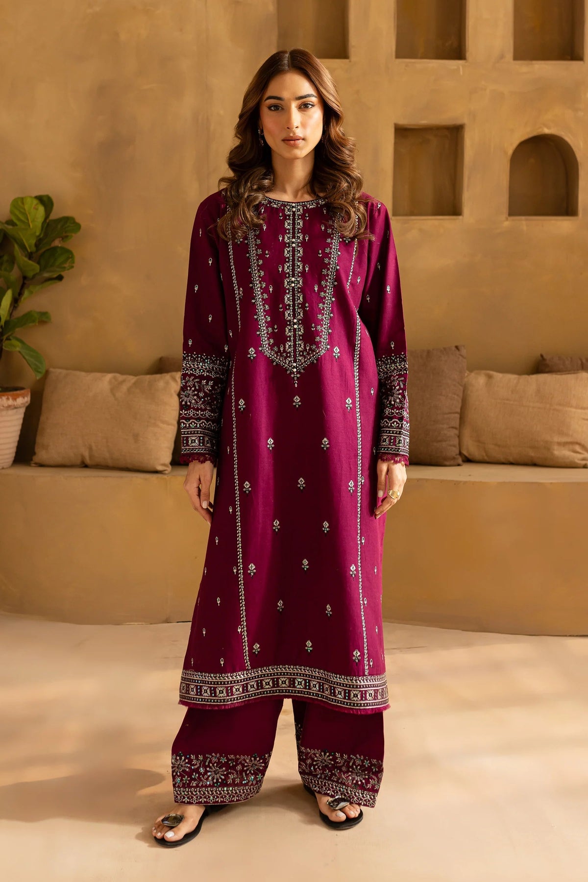 BATIK-UNSTTCHED 2PC LAWN EMBROIDERED SEQUIN SHIRT-PK-225