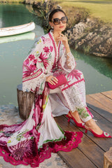 MARIA.B-3PC LAWN EMBROIDERED PRINTED SHIRT WITH CHIFFON PRINT DUPATTA AND PRINT TROUSER-PK-5654