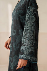 BAROQUE-UNSTITCHED 3PC DIGITAL PRINTED EMBROIDERED VISCOSE SUIT-PK-5849