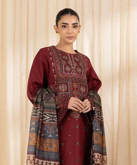 SAPPHIRE-UNSTITCHED 3PC DHANAK EMBROIDERED SUIT-PK-3746