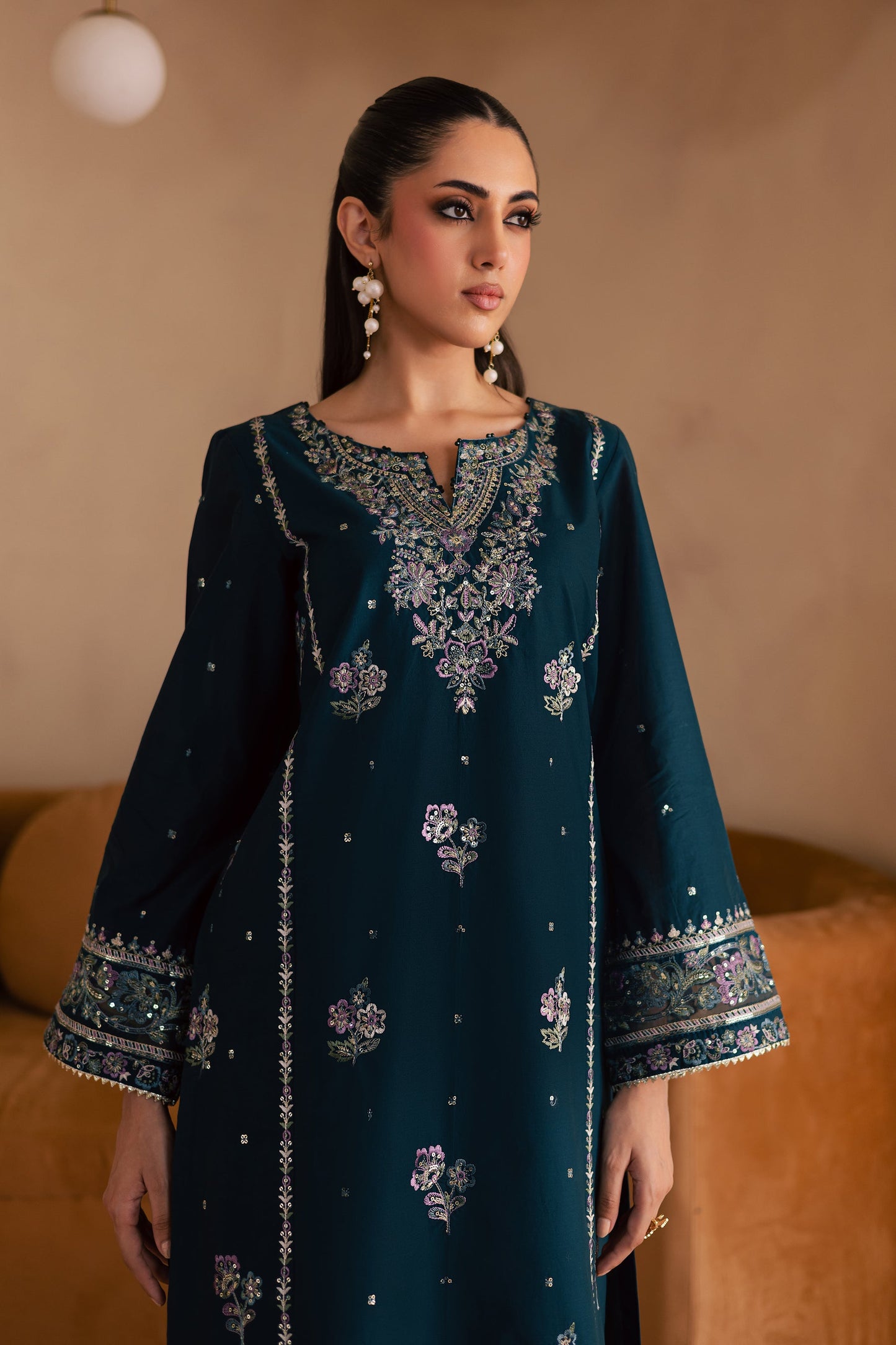 BATIK-UNSTITCHED 2PC DHANAK SEQUIN EMBROIDERED SUIT-PK-109