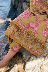 BAROQUE-UNSTITCHED 3PC KHADDAR EMBROIDERED DIGITAL PRINTED SUIT-PK-2622