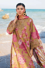 BAROQUE-UNSTITCHED 3PC KHADDAR EMBROIDERED DIGITAL PRINTED SUIT-PK-2622
