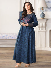 MOHAGNI-3PC LAWN PRINTED EMBROIDERED SHIRT WITH ORGANZA EMBROIDERED DUPATTA AND PRINT TROUSER-PK-1209