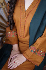 AISLING-3PC DHANAK EMBROIDERED SHIRT WITH DHANAK EMBROIDERED SHAWL & TROUSER-PK-5096
