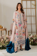 VINTAGE-UNSTITCHED 3PC DHANAK EMBROIDERED SUIT-PK-5837