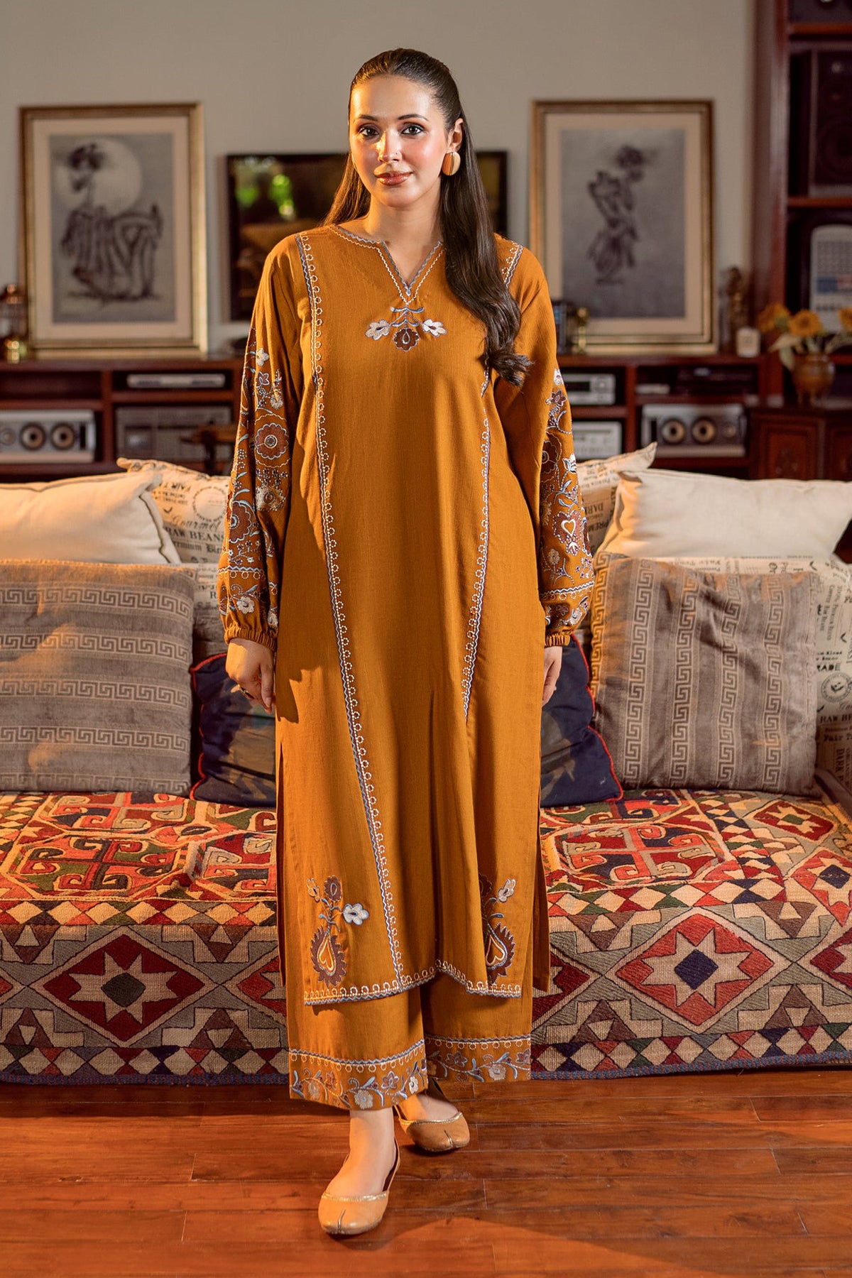 URGE-UNSTITCHED 2PC DHANAK EMBROIDERED SUIT-PK-134