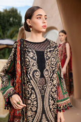 MARIA.B-3PC LAWN EMBROIDERED PRINTED SHIRT WITH CHIFFON PRINT DUPATTA AND PRINT TROUSER-PK-5662