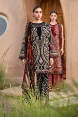 MARIA.B-3PC LAWN EMBROIDERED PRINTED SHIRT WITH CHIFFON PRINT DUPATTA AND PRINT TROUSER-PK-5662