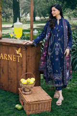 GARNET-UNSTITCHED 3PC LAWN EMBROIDERED SUIT-PK-4838
