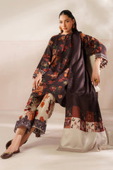 BAROQUE-UNSTITCHED 3PC DIGITAL PRINTED VISCOSE SUIT-PK-5851
