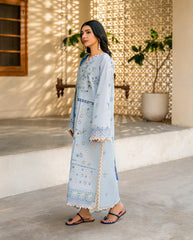QALAMQAR-UNSTITCHED 3PC LAWN EMBROIDERED SUIT-PK-4717